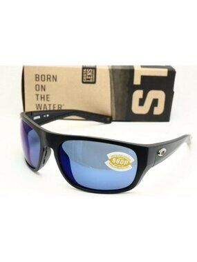 Costa Del Mar Tico TCO 11 OBMP Black Wrap Sunglasses Blue Polarized Lenses 60mm